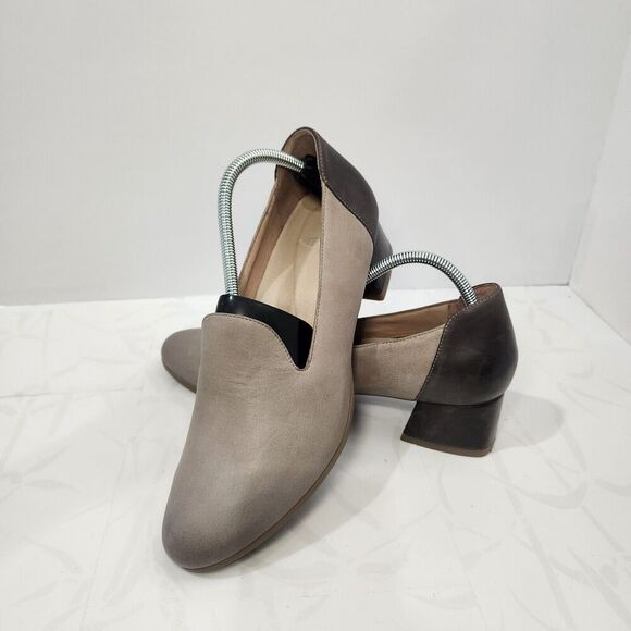 Dansko Preston Block Heel Loafer‎ Shoes Size 11.5-12 EU 42 Slip On Leather Gray - Picture 1 of 10